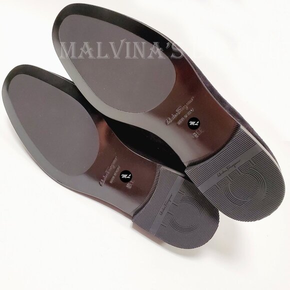SALVATORE FERRAGAMO SHOES BLACK SUEDE SAND LOAFER GANCINI TASSEL main image 7